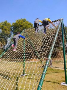 Zip Line, Sky Bike, Artificial Wall Climbing, Zorbing Roller, Running Bungee, Swimming Pool, Rain Dance, Pottery, Shooting, Archery, Multi Activity Net, Commando Net, Adventure Bridges, Cricket Ground, Volleyball Court, Basketball Court, Badminton Court, Football Ground, Table Tennis etc. All of these activities are included in the package at Rajwada Farms - An Ethinic Village, Sports, Picnic Ground & Adventure Park in Faridabad, one of the best adventure park in Delhi NCR